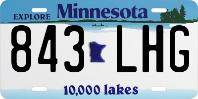 MN license plate 843LHG