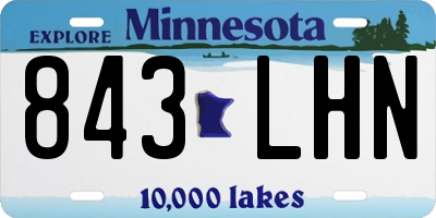 MN license plate 843LHN