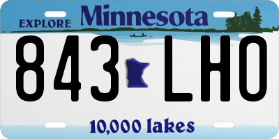 MN license plate 843LHO