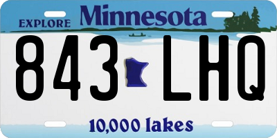 MN license plate 843LHQ