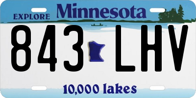 MN license plate 843LHV