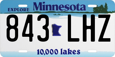 MN license plate 843LHZ