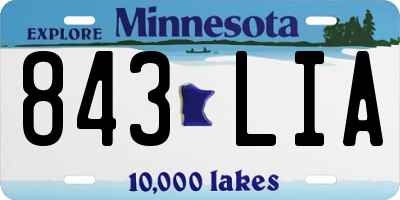 MN license plate 843LIA