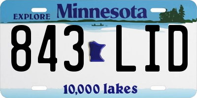 MN license plate 843LID