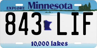 MN license plate 843LIF