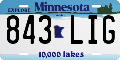 MN license plate 843LIG