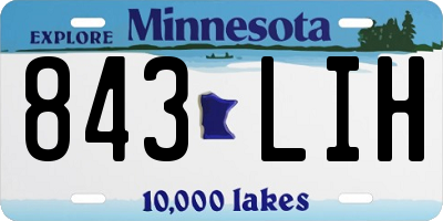 MN license plate 843LIH