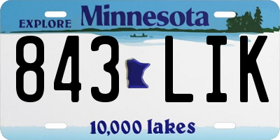 MN license plate 843LIK