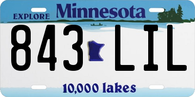 MN license plate 843LIL