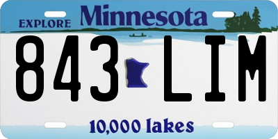 MN license plate 843LIM
