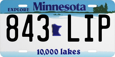 MN license plate 843LIP