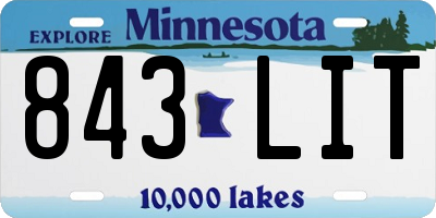 MN license plate 843LIT