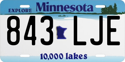 MN license plate 843LJE