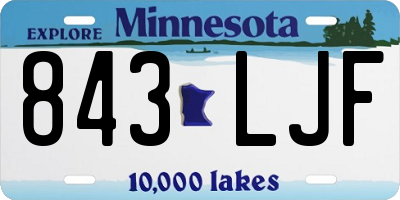 MN license plate 843LJF