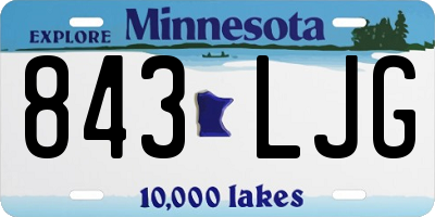 MN license plate 843LJG