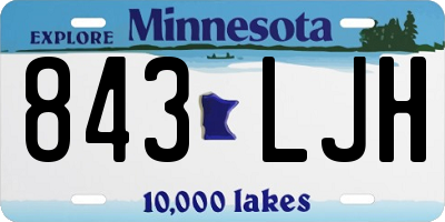 MN license plate 843LJH