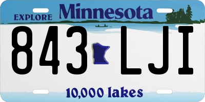 MN license plate 843LJI