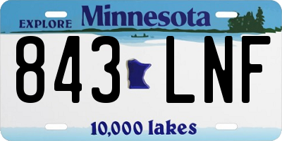 MN license plate 843LNF