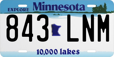 MN license plate 843LNM