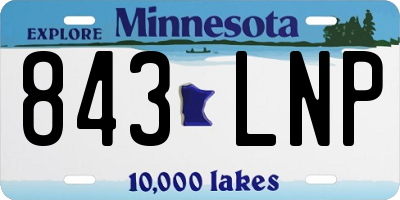 MN license plate 843LNP