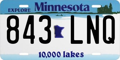 MN license plate 843LNQ