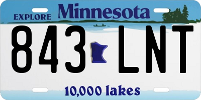 MN license plate 843LNT