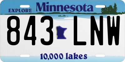 MN license plate 843LNW
