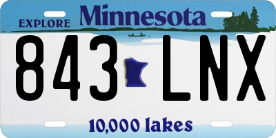 MN license plate 843LNX