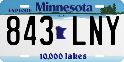 MN license plate 843LNY