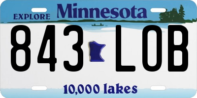 MN license plate 843LOB