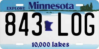 MN license plate 843LOG