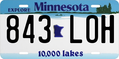MN license plate 843LOH