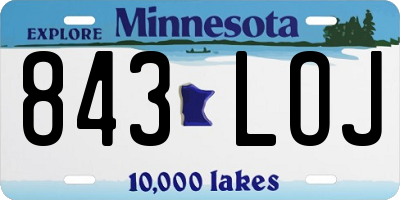 MN license plate 843LOJ