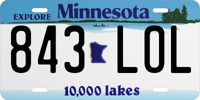 MN license plate 843LOL
