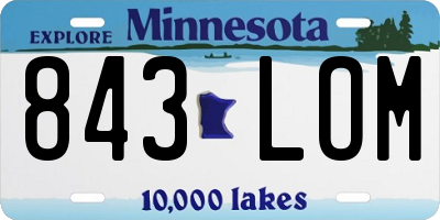MN license plate 843LOM