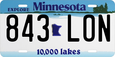 MN license plate 843LON