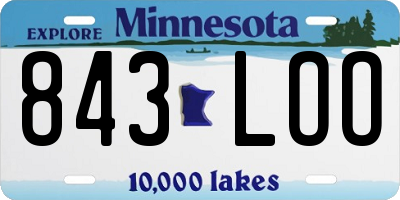 MN license plate 843LOO