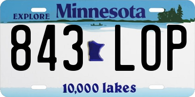MN license plate 843LOP