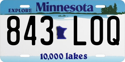 MN license plate 843LOQ