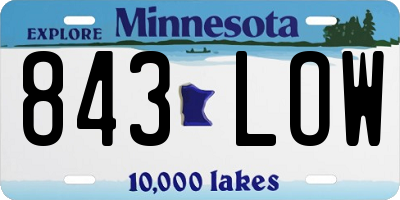 MN license plate 843LOW