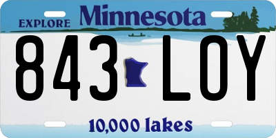 MN license plate 843LOY
