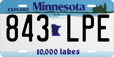 MN license plate 843LPE