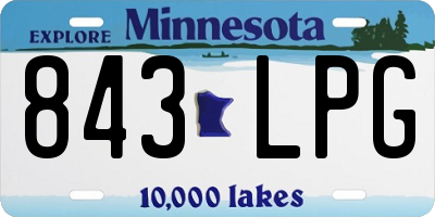 MN license plate 843LPG