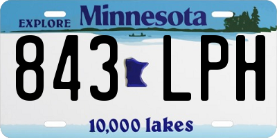 MN license plate 843LPH