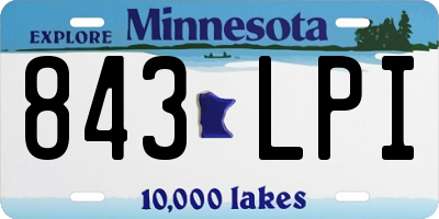 MN license plate 843LPI