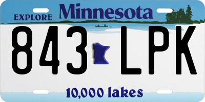 MN license plate 843LPK