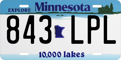 MN license plate 843LPL