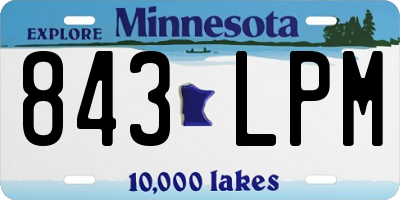MN license plate 843LPM