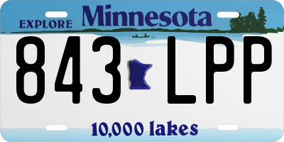 MN license plate 843LPP