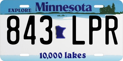 MN license plate 843LPR